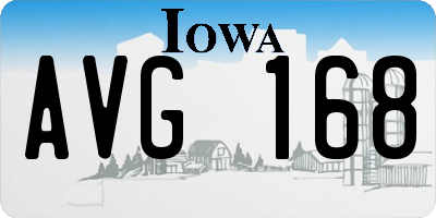 IA license plate AVG168