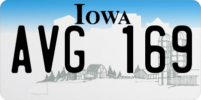 IA license plate AVG169