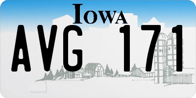 IA license plate AVG171