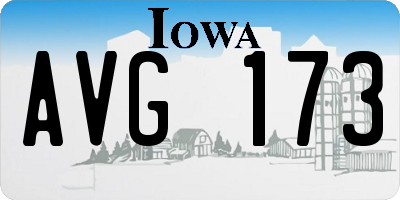 IA license plate AVG173