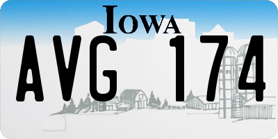 IA license plate AVG174