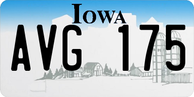 IA license plate AVG175