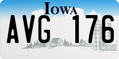 IA license plate AVG176