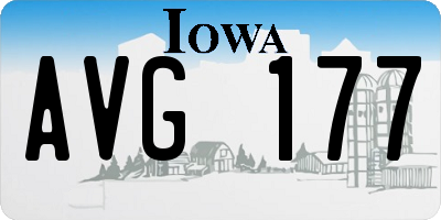 IA license plate AVG177