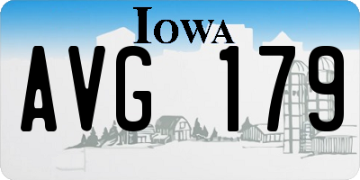 IA license plate AVG179