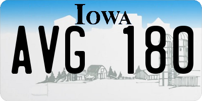 IA license plate AVG180