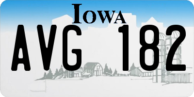IA license plate AVG182