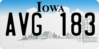 IA license plate AVG183