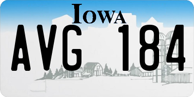 IA license plate AVG184