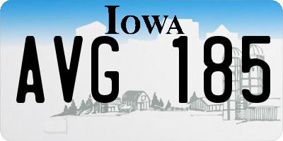 IA license plate AVG185