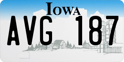 IA license plate AVG187