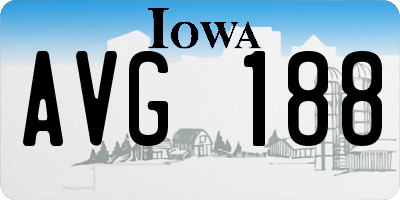 IA license plate AVG188