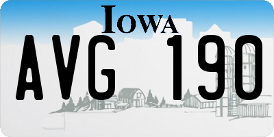 IA license plate AVG190