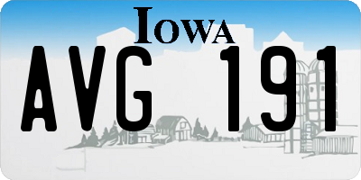 IA license plate AVG191