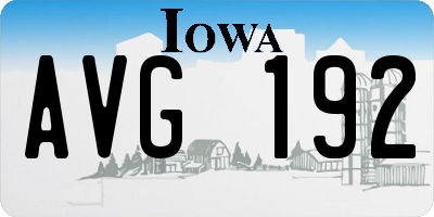 IA license plate AVG192
