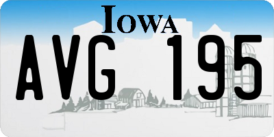 IA license plate AVG195