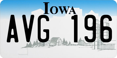 IA license plate AVG196