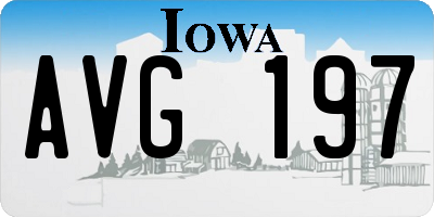 IA license plate AVG197
