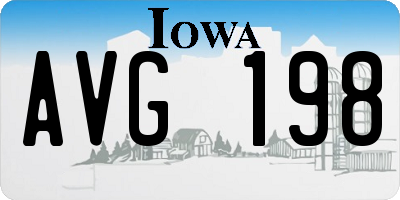 IA license plate AVG198