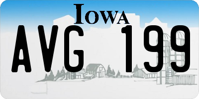 IA license plate AVG199