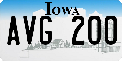 IA license plate AVG200