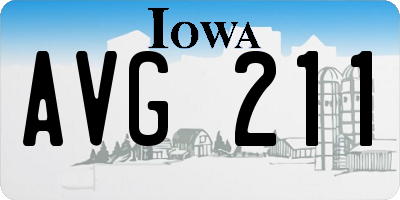 IA license plate AVG211