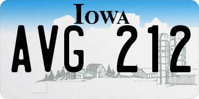 IA license plate AVG212