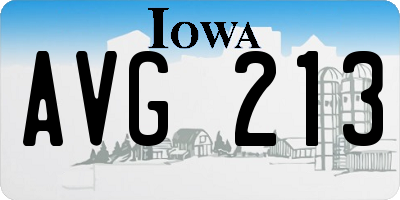 IA license plate AVG213