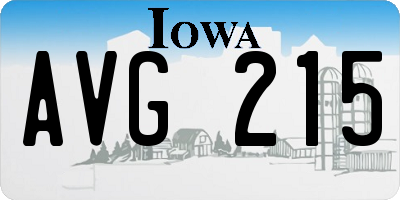IA license plate AVG215