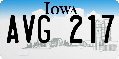 IA license plate AVG217