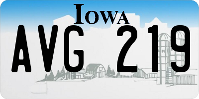 IA license plate AVG219