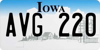 IA license plate AVG220