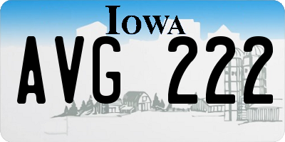 IA license plate AVG222