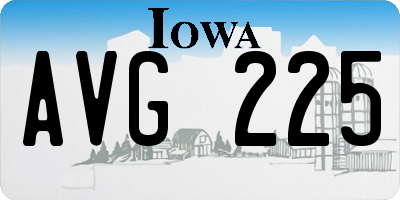 IA license plate AVG225