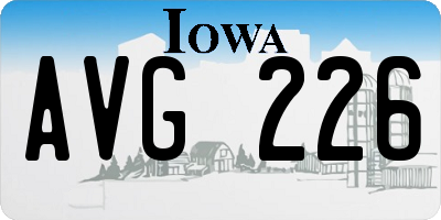 IA license plate AVG226