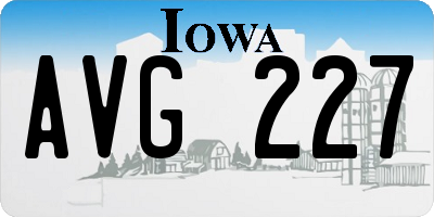 IA license plate AVG227