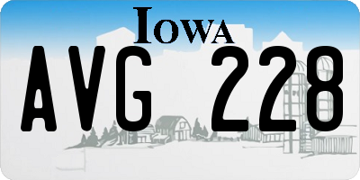 IA license plate AVG228