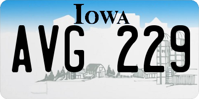 IA license plate AVG229