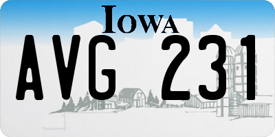 IA license plate AVG231