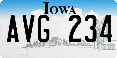 IA license plate AVG234