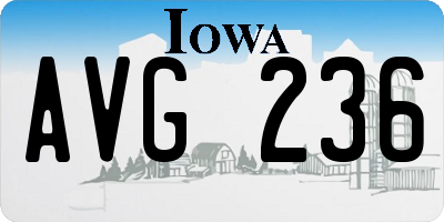 IA license plate AVG236