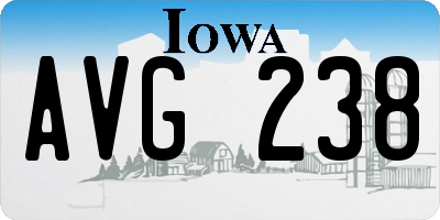 IA license plate AVG238