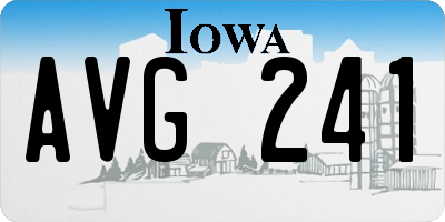 IA license plate AVG241