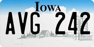 IA license plate AVG242