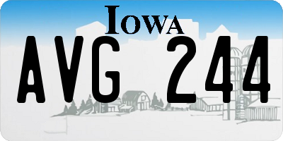 IA license plate AVG244