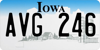 IA license plate AVG246