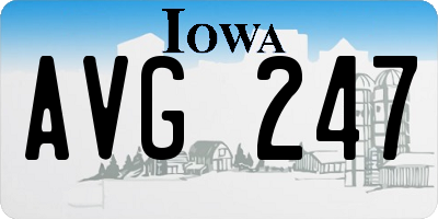 IA license plate AVG247