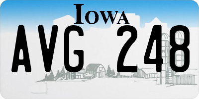 IA license plate AVG248