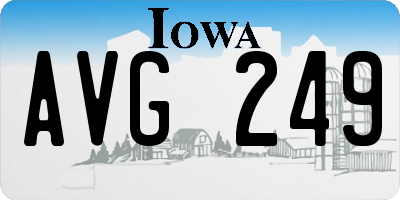 IA license plate AVG249