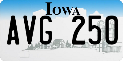 IA license plate AVG250